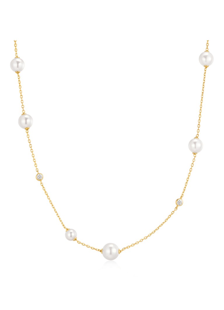 Ania Haie Dames Asymmetric Pearl ketting verguld in de kleur Goud, maat: OS