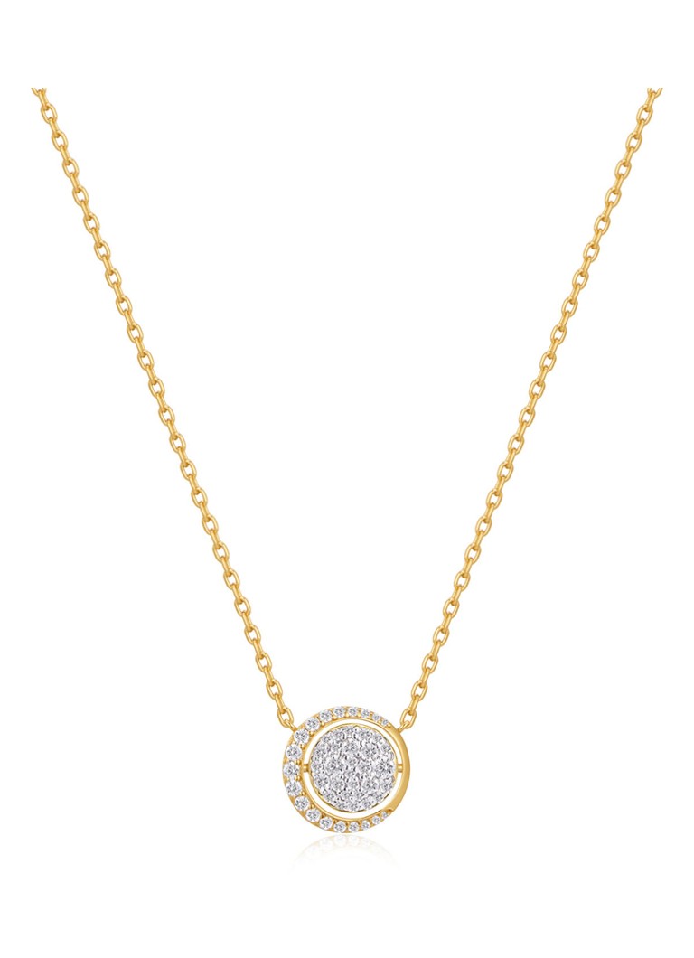 Ania Haie Dames Revers Moon ketting verguld in de kleur Goud, maat: OS