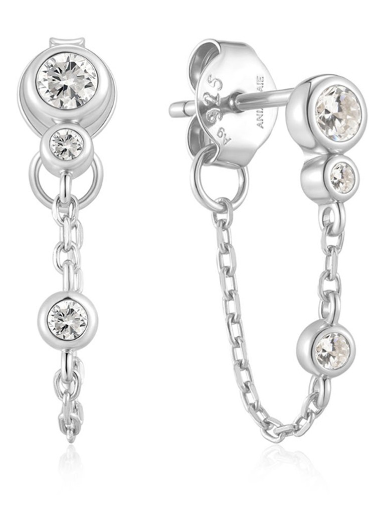 Ania Haie Dames Drop Chain oorstekers van zilver in de kleur Zilver, maat: OS