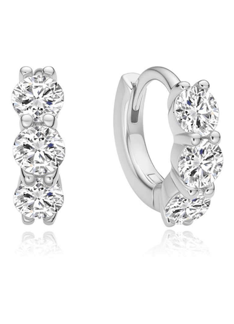 Ania Haie Dames Trio Sparkle oorringen van zilver in de kleur Zilver, maat: OS