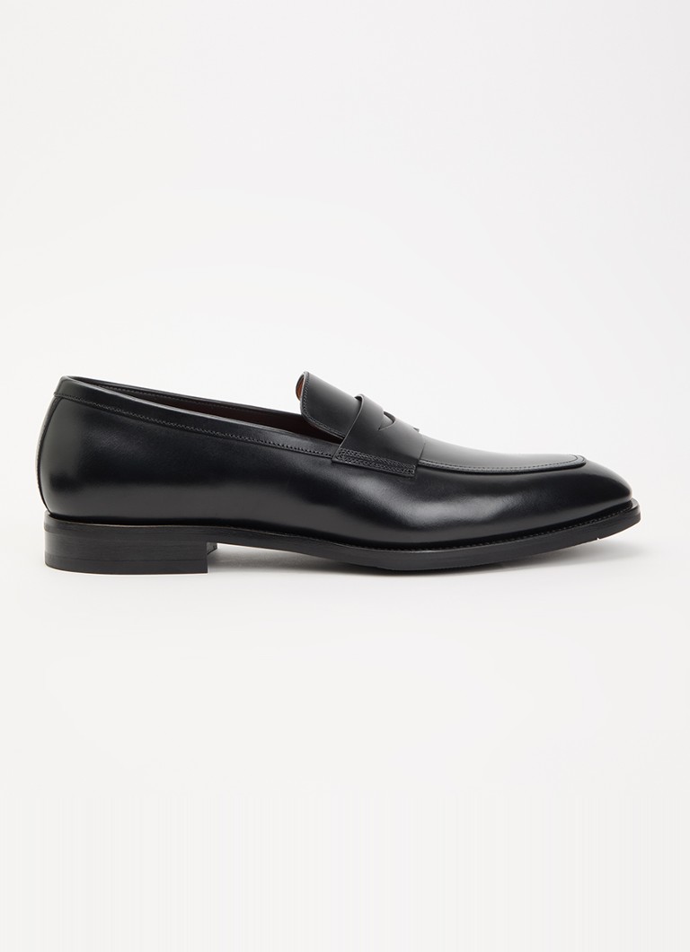Santoni Heren Gregor loafer van leer in de kleur Zwart, maat: 41
