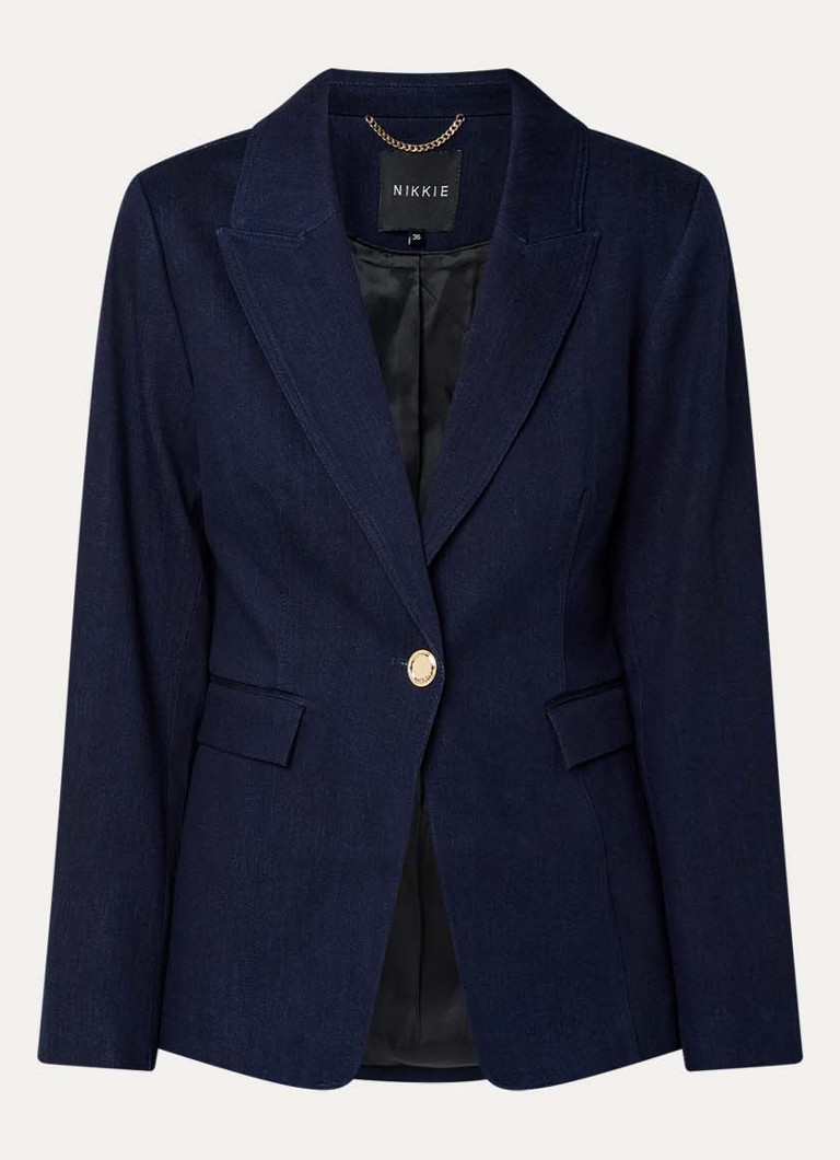 NIKKIE Dames Oviedo blazer met klepzakken in de kleur Donkerblauw
