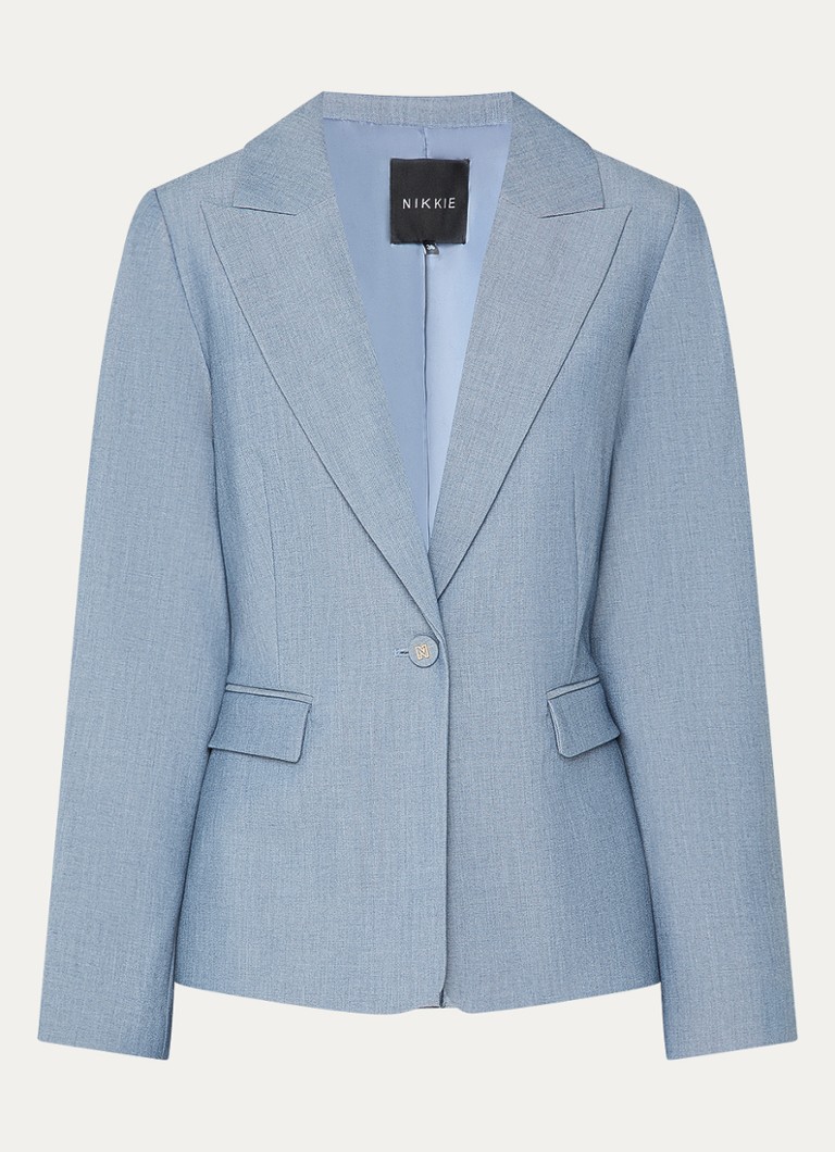 NIKKIE Dames Parisa blazer met klepzakken in de kleur Staalblauw