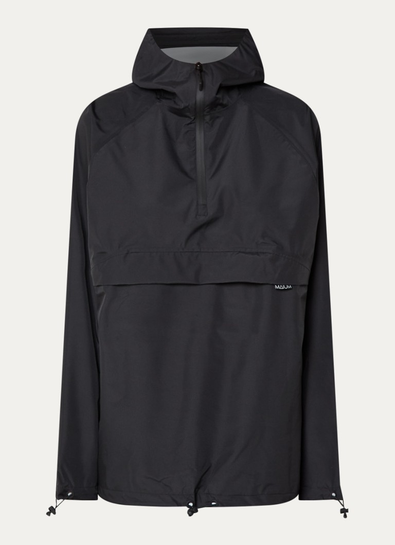 Maium Dames Anorak met capuchon en ritszak in de kleur Zwart, maat: L