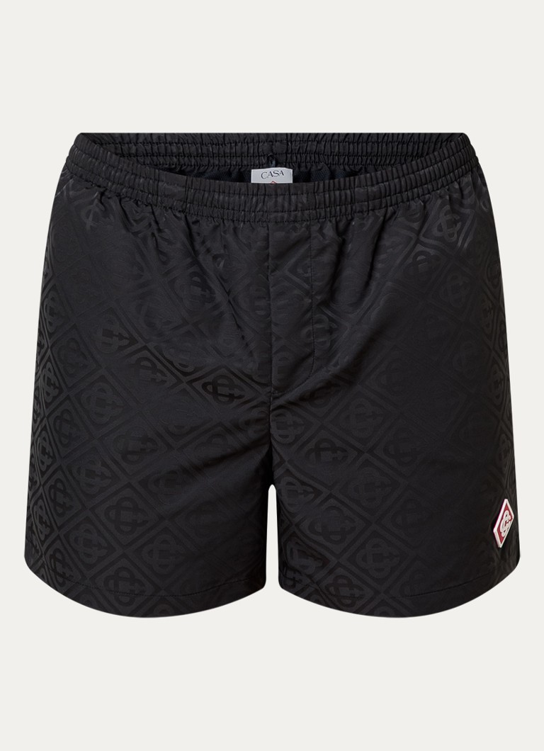 Casablanca Heren Zwemshorts met jacquard dessin en logo in de kleur Zwart, maat: S