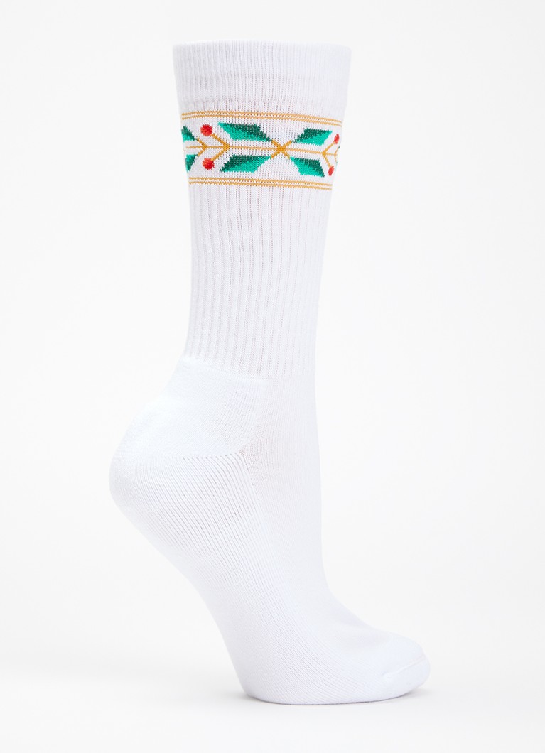 Casablanca Heren Laurel sportsokken met logo in de kleur Wit, maat: L