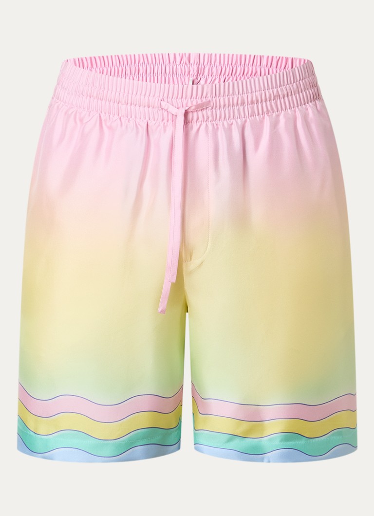 Casablanca Heren Love of Dance korte broek van zijde met print in de kleur Lichtroze, maat: L