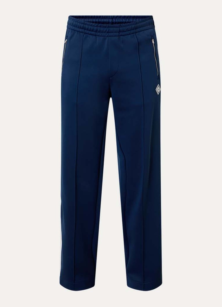 Casablanca Heren Straight fit trackpants met logo en ritszakken in de kleur Donkerblauw, maat: XL