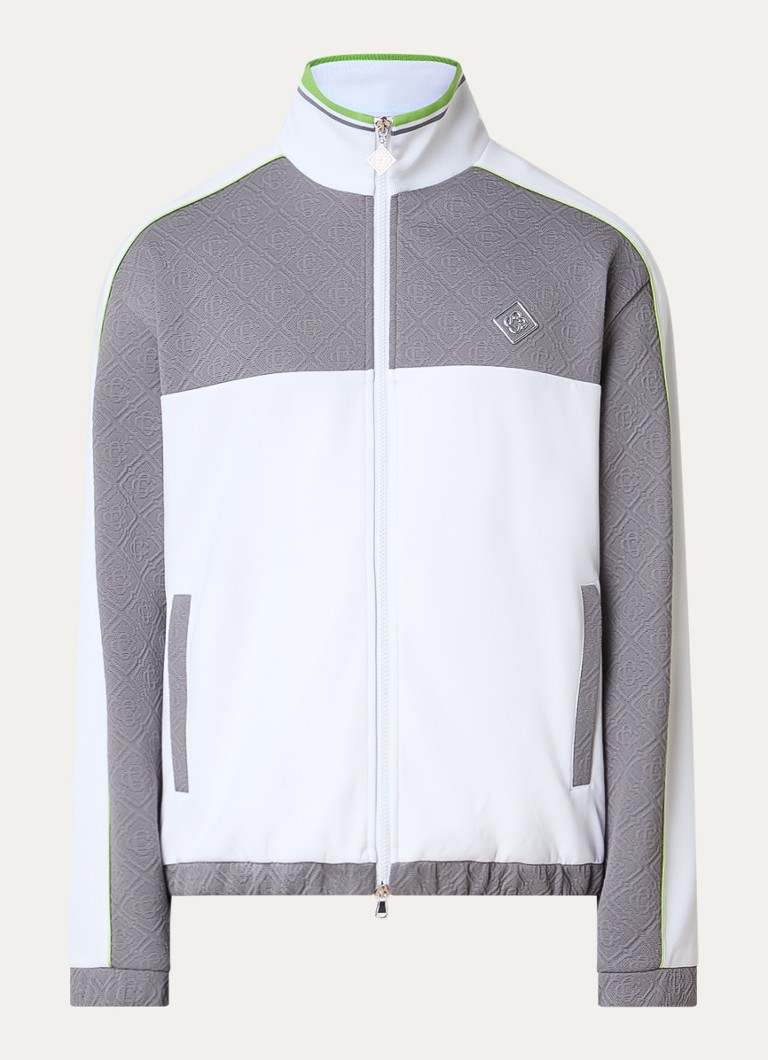 Casablanca Heren Tennis jack met logoprint en steekzakken in de kleur Grijs, maat: S