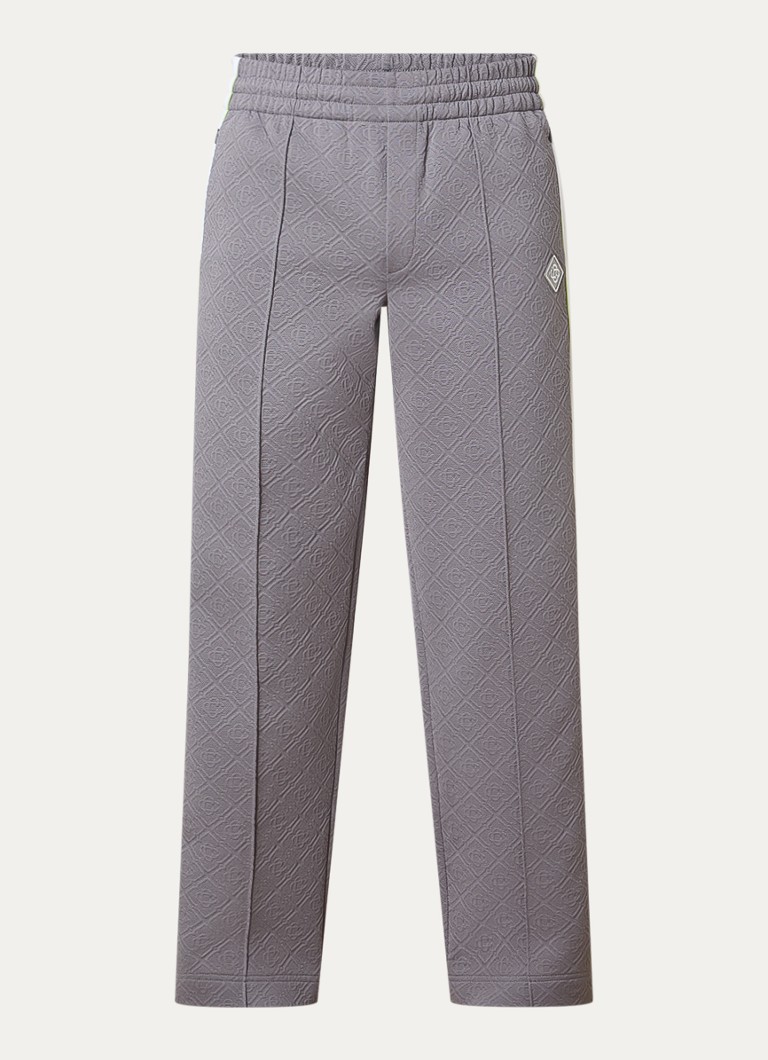 Casablanca Heren Tennis straight fit trackpants met logoprint in de kleur Grijs, maat: S