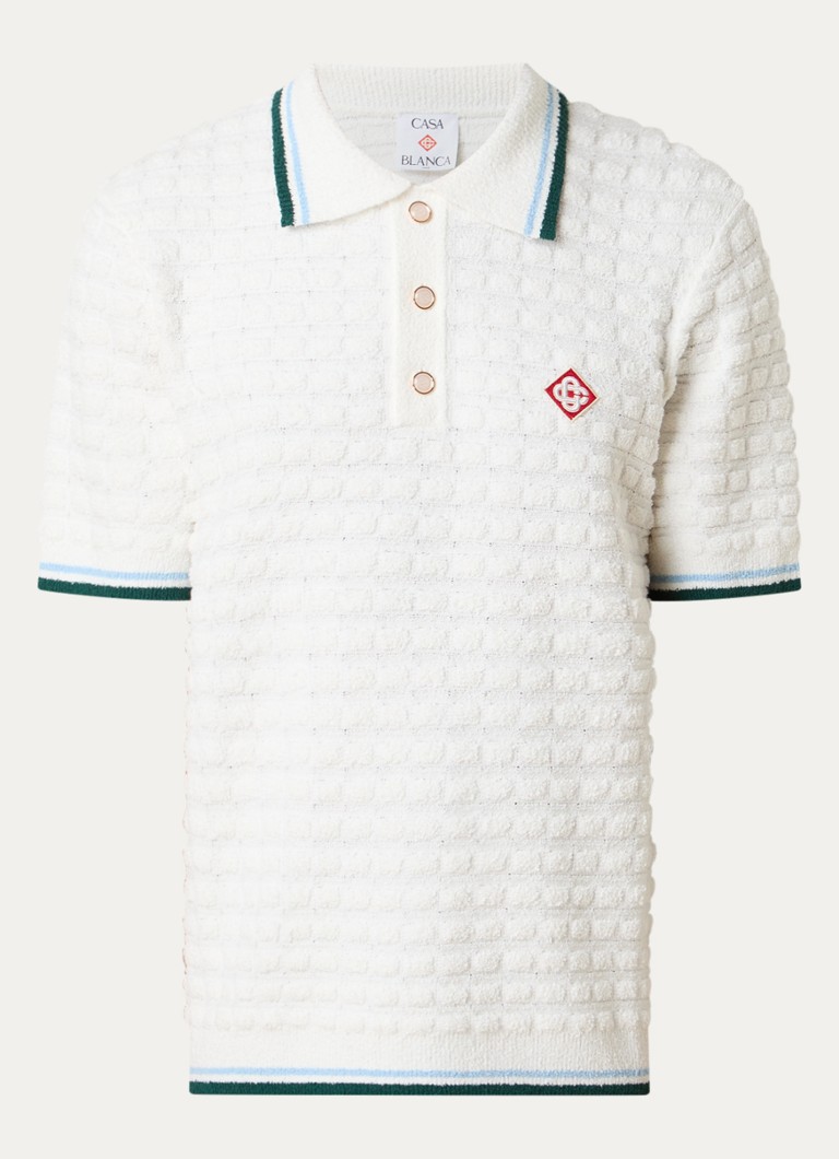 Casablanca Heren Regular fit polo van bouclé in de kleur Wit, maat: S