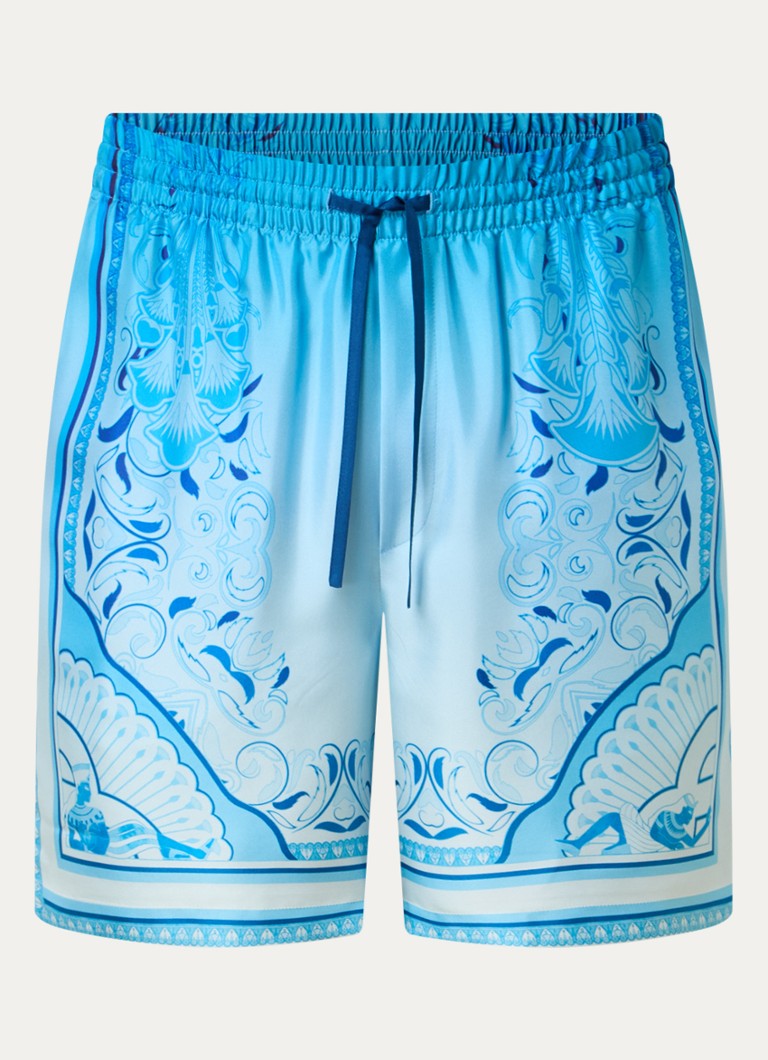 Casablanca Heren Egyptian loose fit korte broek met print in de kleur Blauw, maat: L