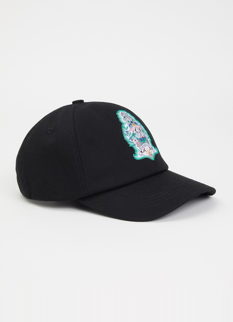 Casablanca Heren Waves pet met borduring in de kleur Zwart, maat: OS