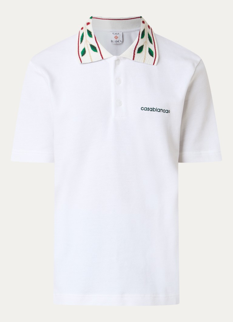 Casablanca Heren Laurel regular fit polo met logo in de kleur Wit, maat: S