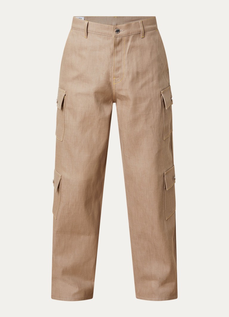 Casablanca Heren Desert Canvas loose fit cargobroek van canvas in de kleur Beige, maat: 34