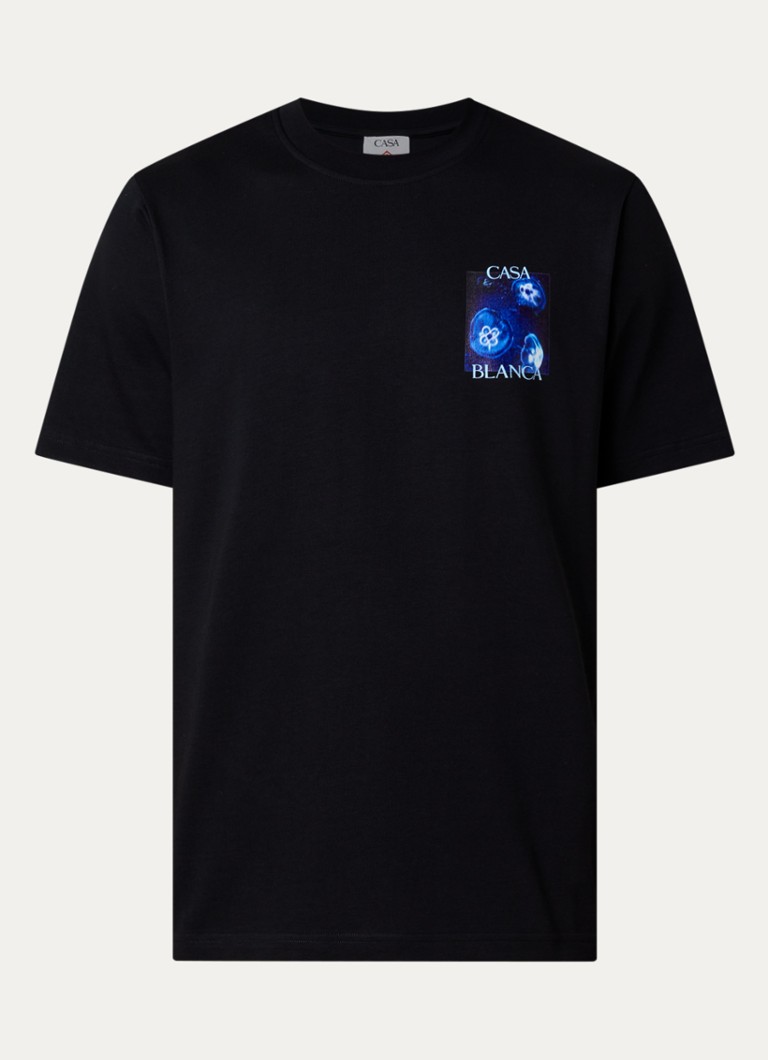 Casablanca Heren Medusa T-shirt met logo- en backprint in de kleur Zwart, maat: S