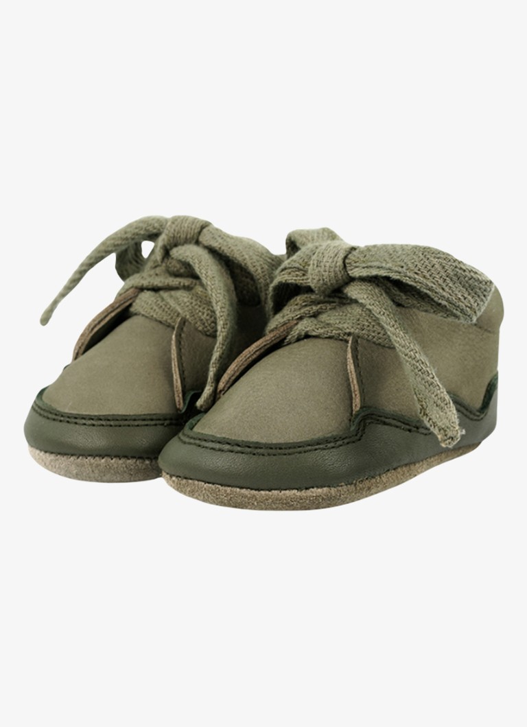 Donsje Amsterdam Jongens Duuk sneaker van leer in de kleur Beige, maat: 17/18