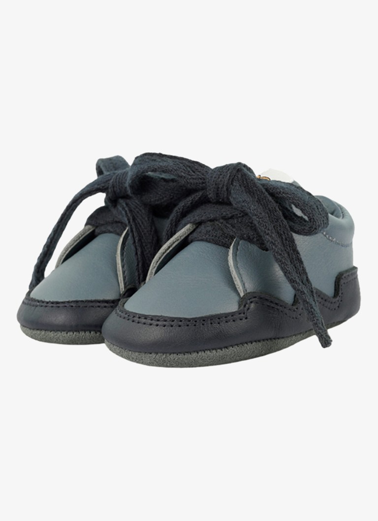 Donsje Amsterdam Jongens Duuk sneaker van leer in de kleur Blauw, maat: 17/18