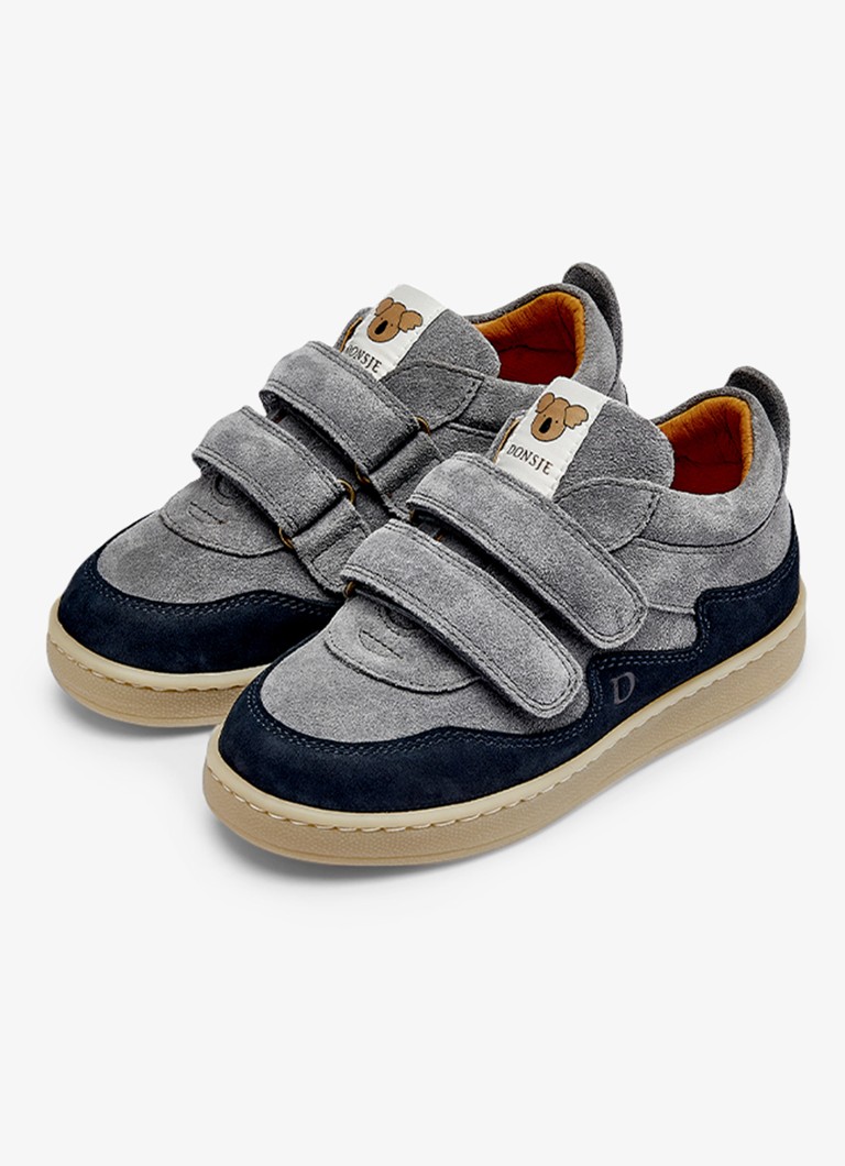 Donsje Amsterdam Jongens Ivalo sneaker van leer in de kleur Lichtblauw, maat: 26