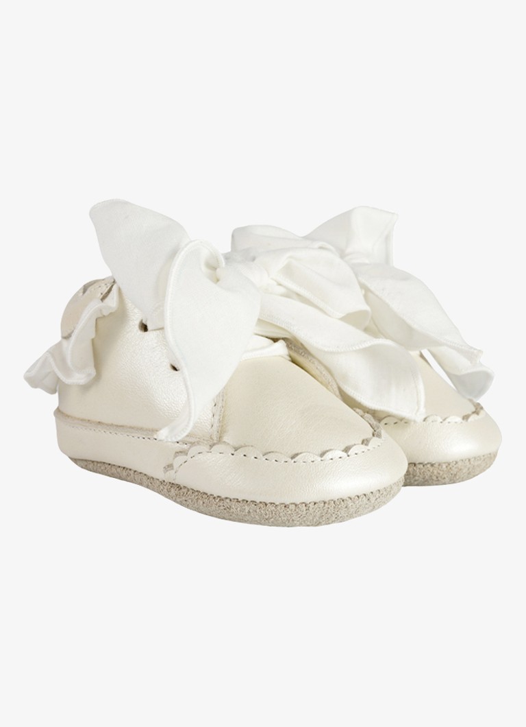 Donsje Amsterdam Meisjes Nienelien babyschoentje van leer in de kleur Gebroken wit, maat: 6-12M