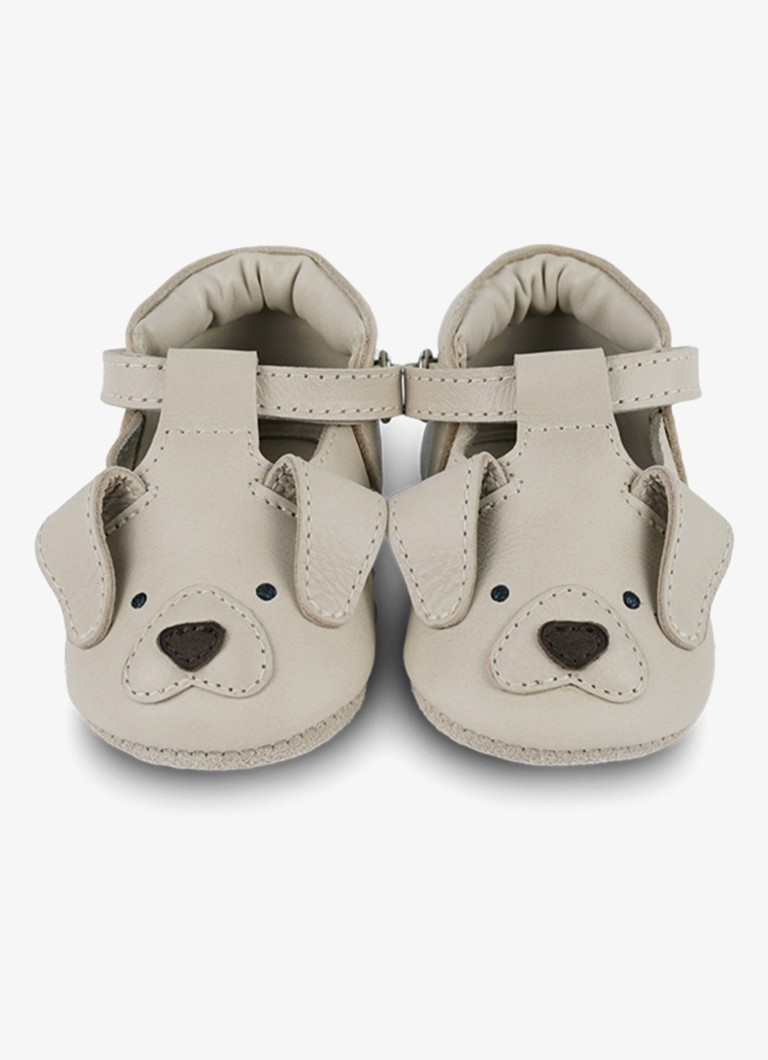 Donsje Amsterdam Jongens Spark Special Golden Retriever babyschoentje van leer in de kleur Ivoor, maat: 6-12M