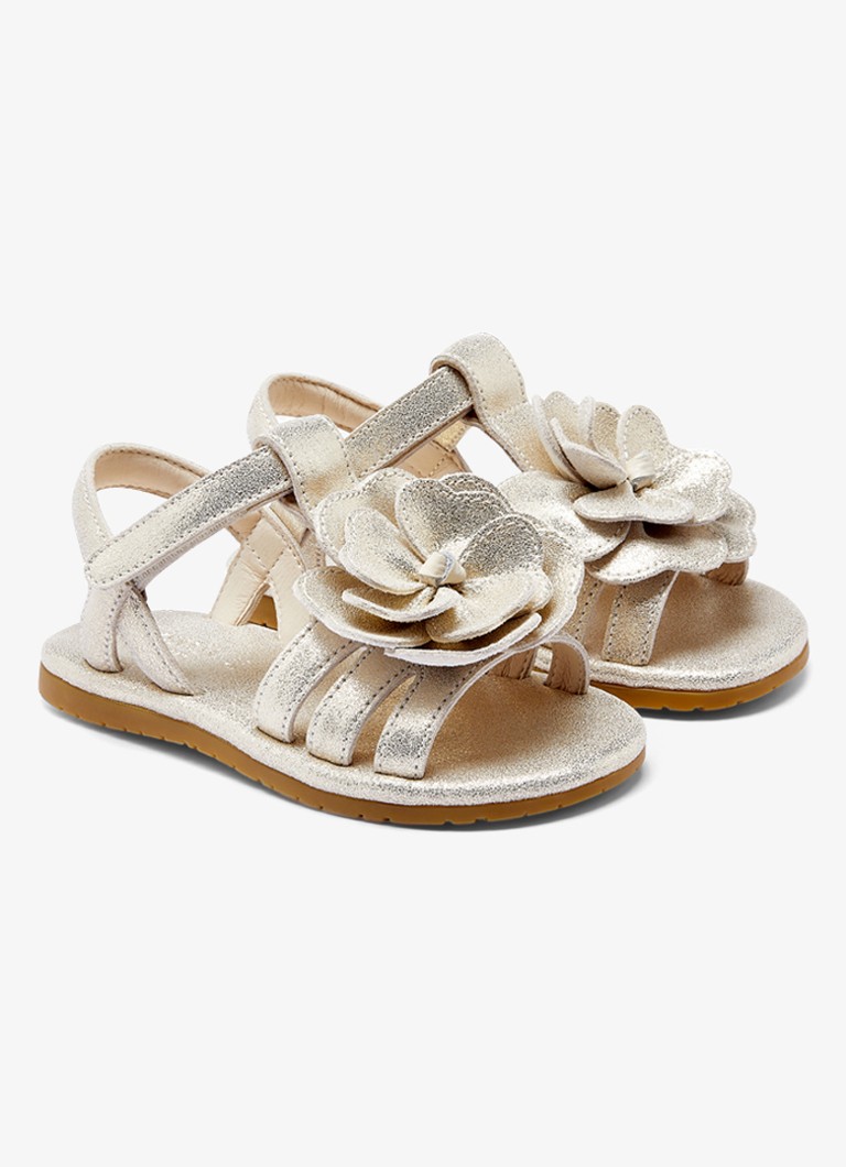 Donsje Amsterdam Meisjes Iles Fields Buttercup sandaal van leer met applicatie in de kleur Zilver, maat: 26