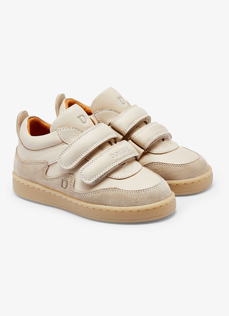 Donsje Amsterdam Jongens Kesio sneaker van leer in de kleur Gebroken wit, maat: 23