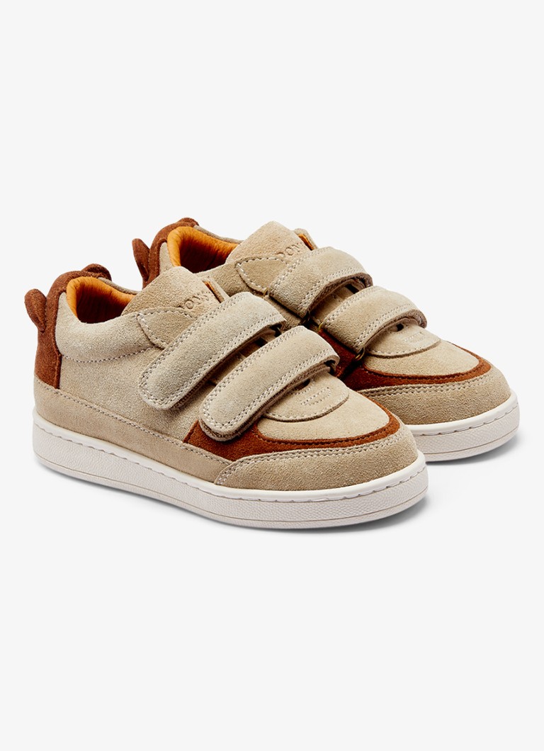 Donsje Amsterdam Jongens Rinou Bear sneaker van leer in de kleur Taupe, maat: 22