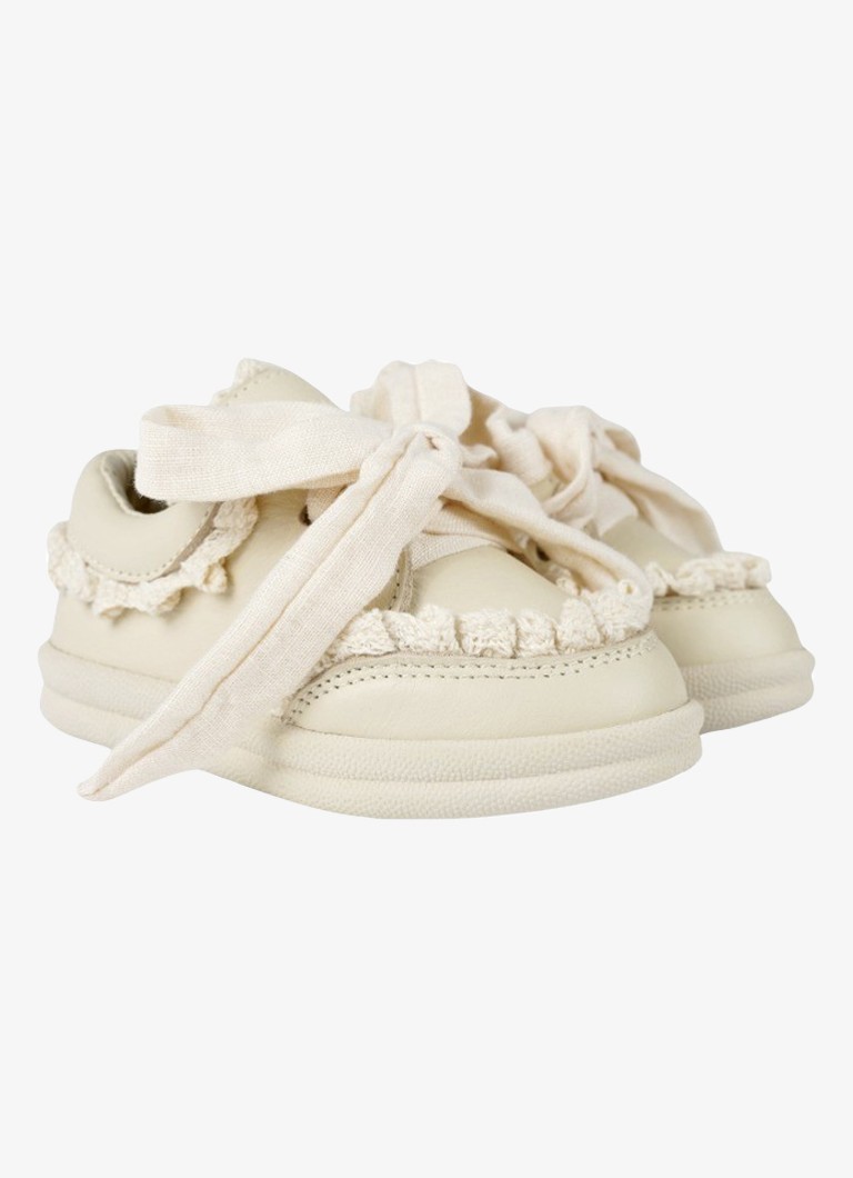 Donsje Amsterdam Jongens Wisel sneakers in de kleur Ivoor, maat: 21
