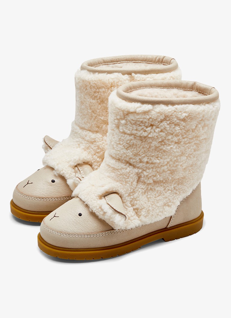 Donsje Amsterdam Meisjes Wadou boots lammy in de kleur Beige, maat: 23