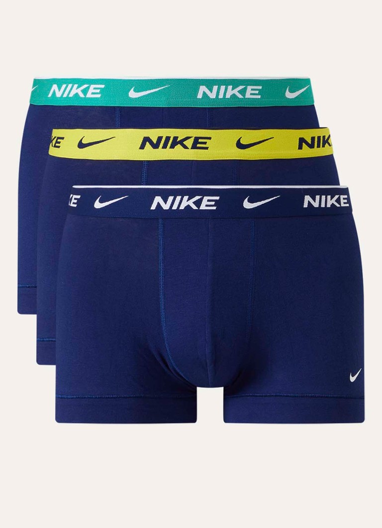 Nike Heren Boxershorts met logoband in 3-pack in de kleur Royalblauw, maat: L