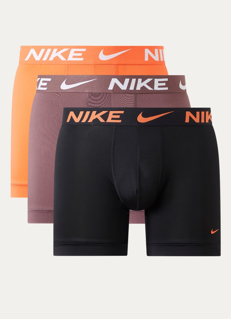 Nike Heren Boxershort met logoband in 3-pack in de kleur Oranje, maat: XL