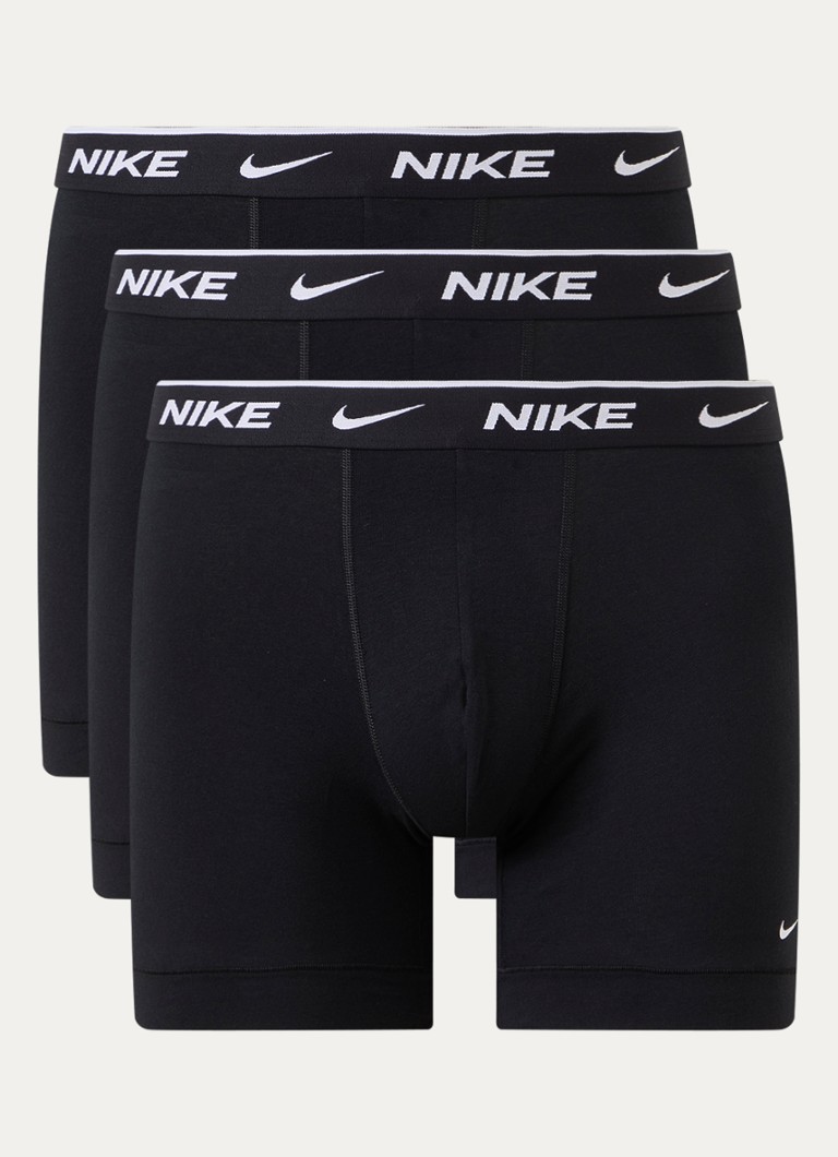 Nike Heren Boxershorts met logoprint in 3-pack in de kleur Zwart, maat: XL