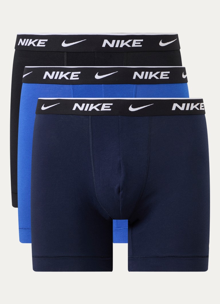 Nike Heren Boxershorts met logoprint in 3-pack in de kleur Multicolor, maat: L