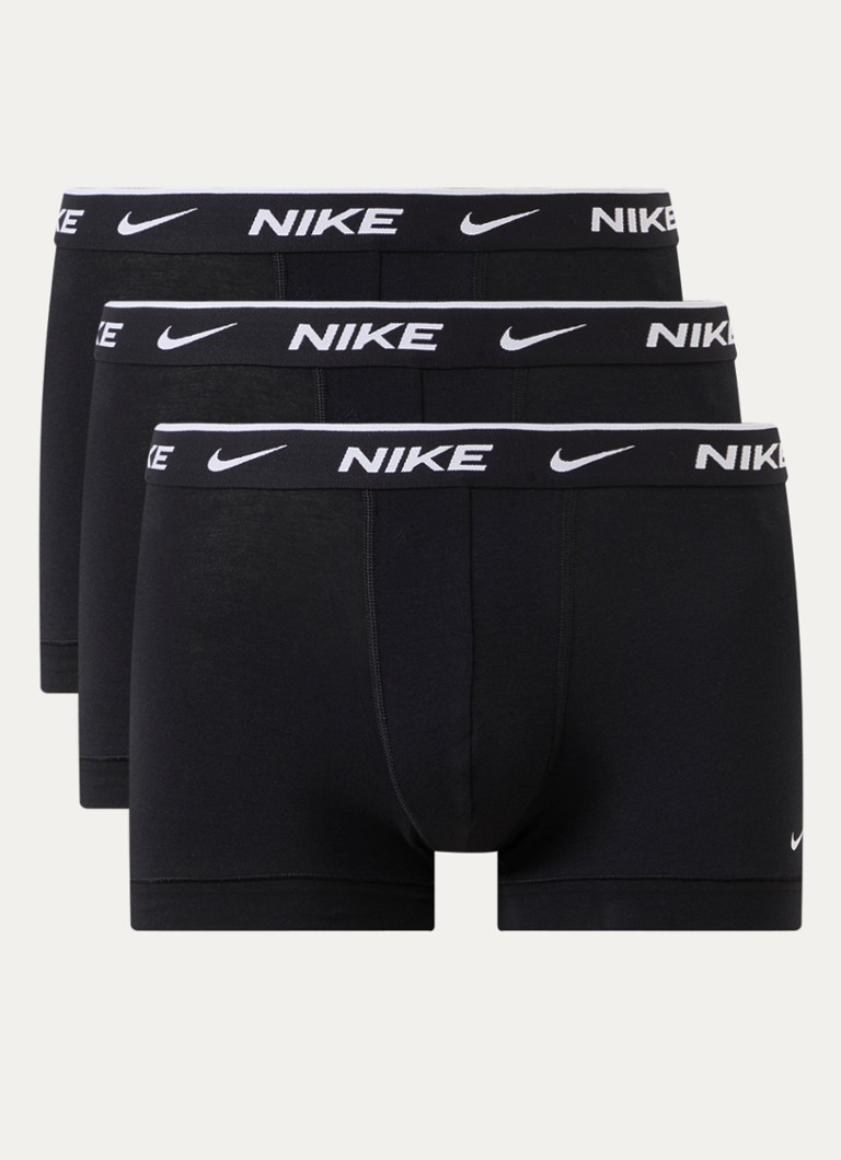 Nike Heren Boxershorts met logoprint in 3-pack in de kleur Zwart, maat: L