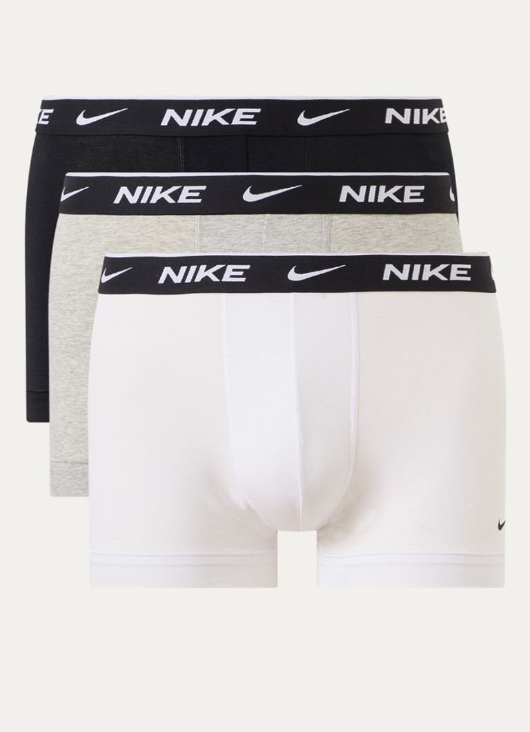 Nike Heren Boxershorts met logoprint in 3-pack in de kleur Wit, maat: M