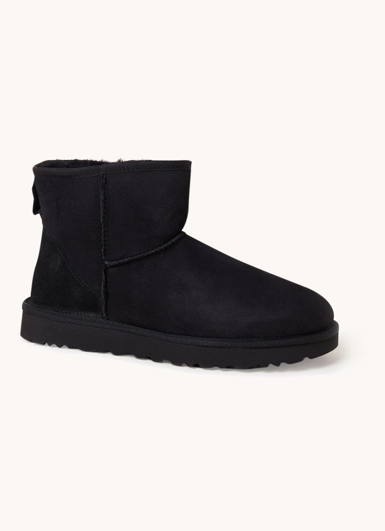 UGG Dames Classic Mini II enkellaarsje van suède in de kleur Zwart, maat: 40