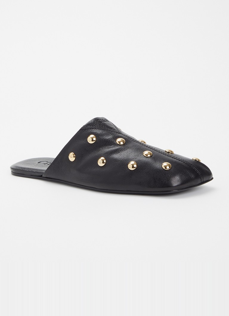 Chloé Dames Rita muiltje van leer met studs in de kleur Zwart, maat: 41