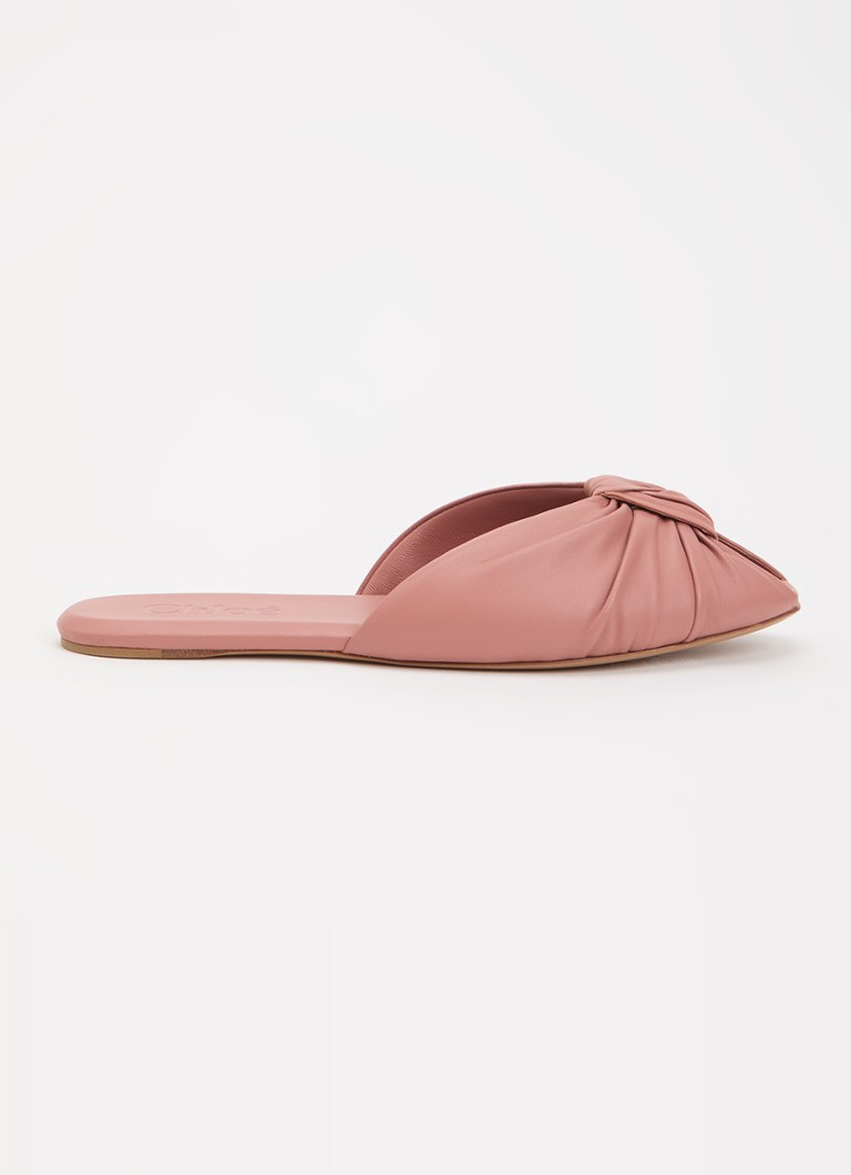 Chloé Dames Suzie slipper van leer in de kleur Oudroze, maat: 37