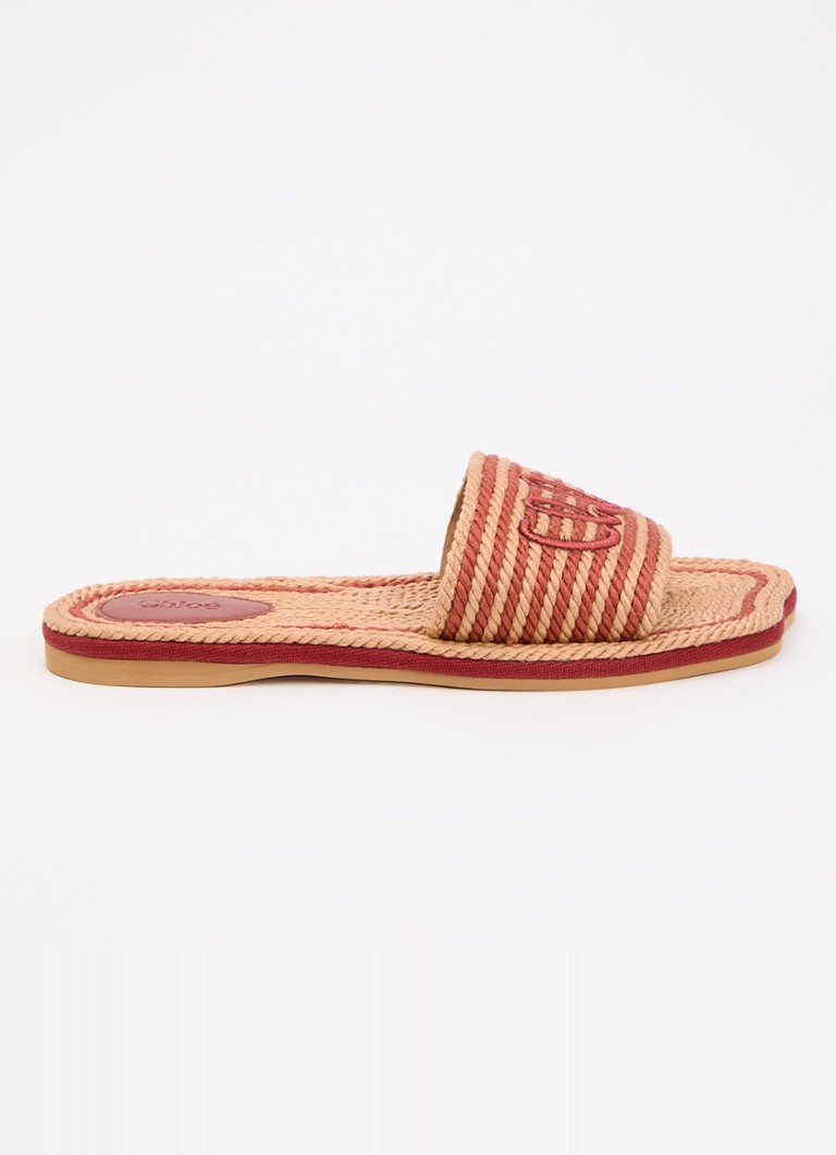 Chloé Dames Slipper met logo in de kleur Camel, maat: 38