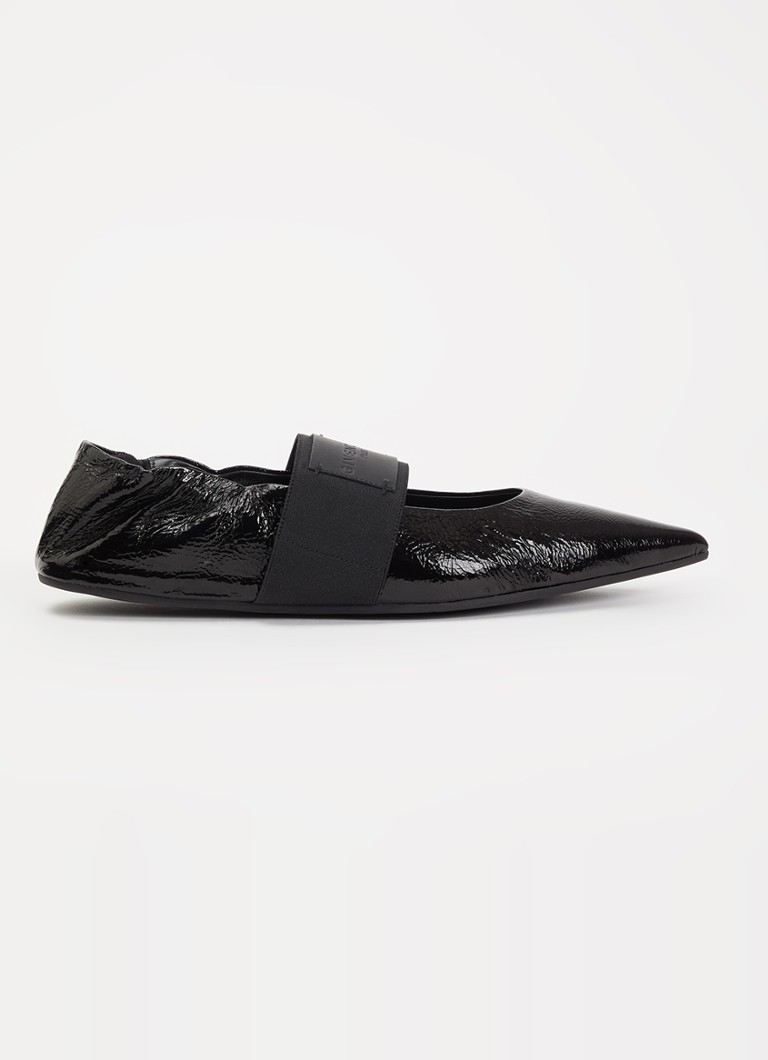Givenchy Dames Crush ballerina van kalfsleer met lakfinish in de kleur Zwart, maat: 40