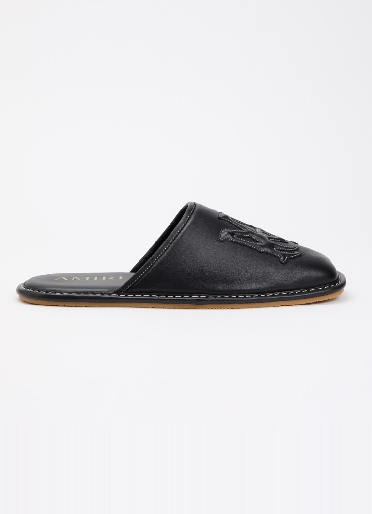 AMIRI Heren MA slipper van leer met logo in de kleur Zwart, maat: 43