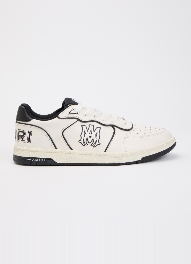 AMIRI Heren Newport sneaker van leer met logo in de kleur Gebroken wit, maat: 40