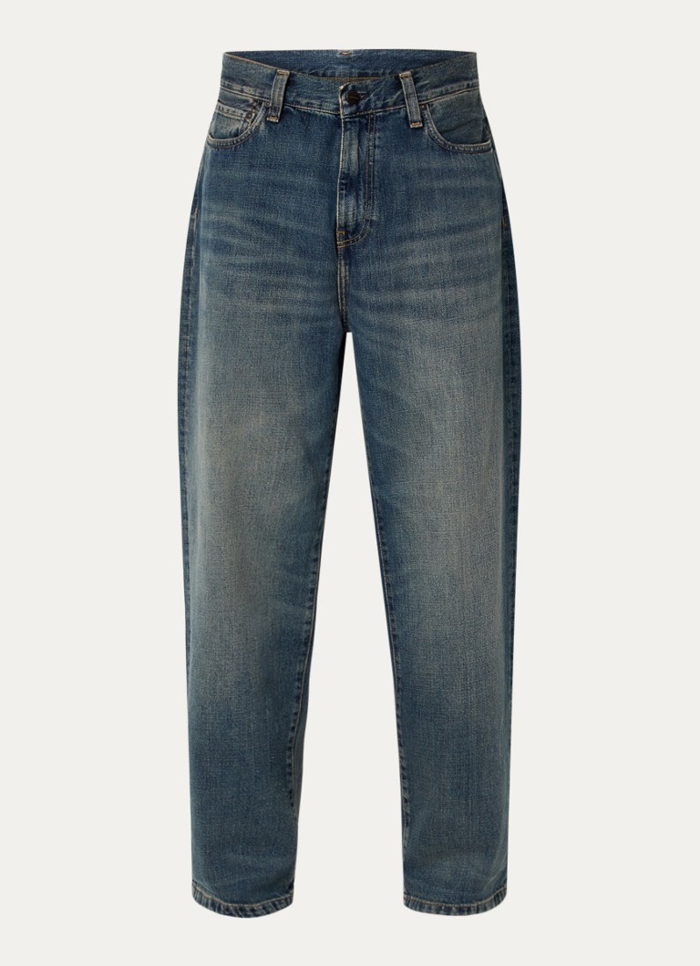 Carhartt WIP Heren Aaron wide leg jeans met donkere wassing in de kleur Indigo, maat: 29
