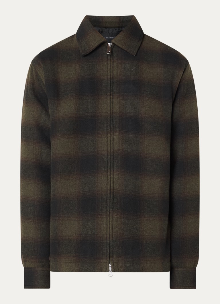 Carhartt WIP Heren Alton jack met ruitdessin in de kleur Bronsgroen, maat: S