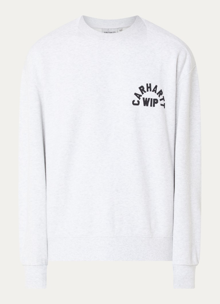 Carhartt WIP Heren Sweater met logoborduring in de kleur Grijsmele, maat: XL