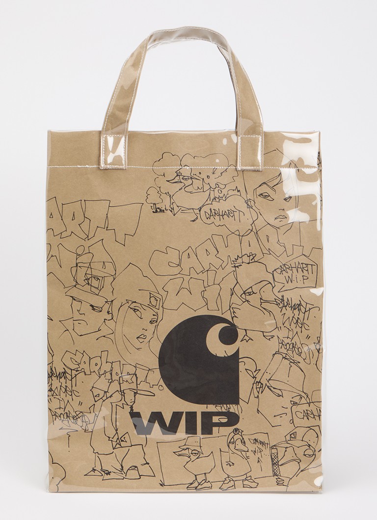 Carhartt WIP Heren Blinkerfluid Paper shopper met print in de kleur Lichtbruin, maat: One Size