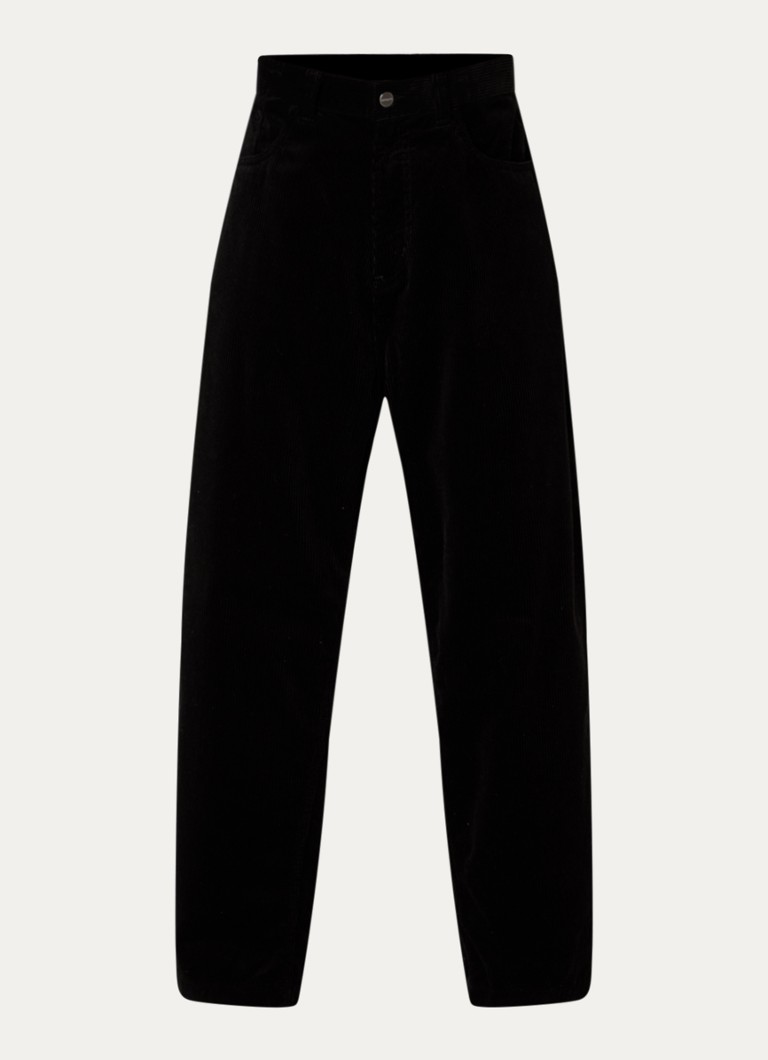 Carhartt WIP Heren Brandon loose fit broek van corduroy met steekzakken in de kleur Zwart, maat: XL