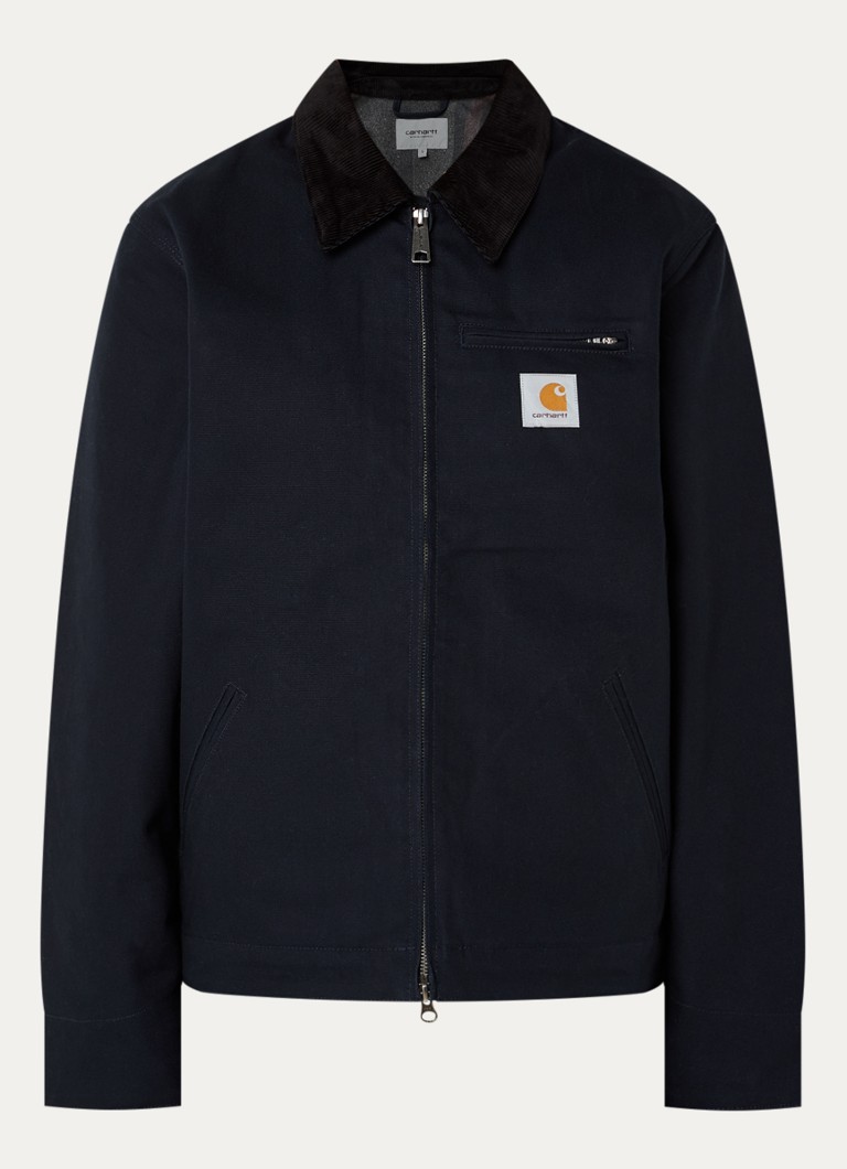 Carhartt WIP Dames Detroit jack met details van corduroy en steekzakken in de kleur Donkerblauw, maat: L