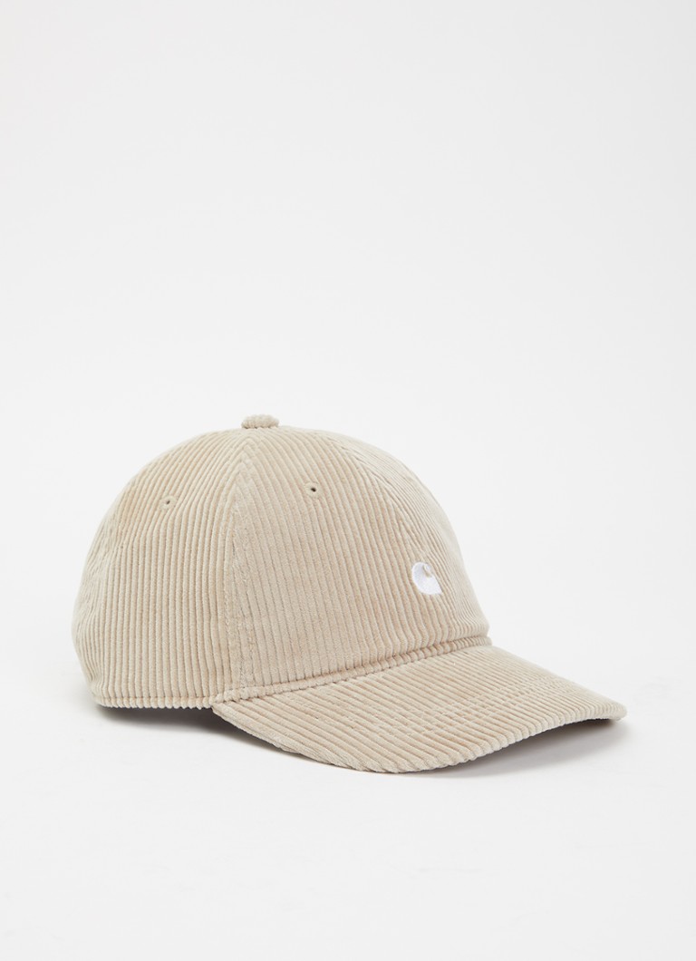 Carhartt WIP Heren Harlem pet van corduroy met logoborduring in de kleur Beige, maat: One Size